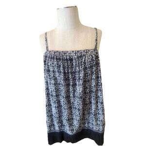 Lane Bryant Tank Top Womens Size 18/20 Black White Floral Spaghetti Straps